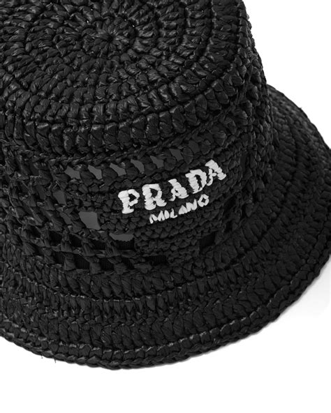 prada raffia bucket hat|prada straw bucket hat.